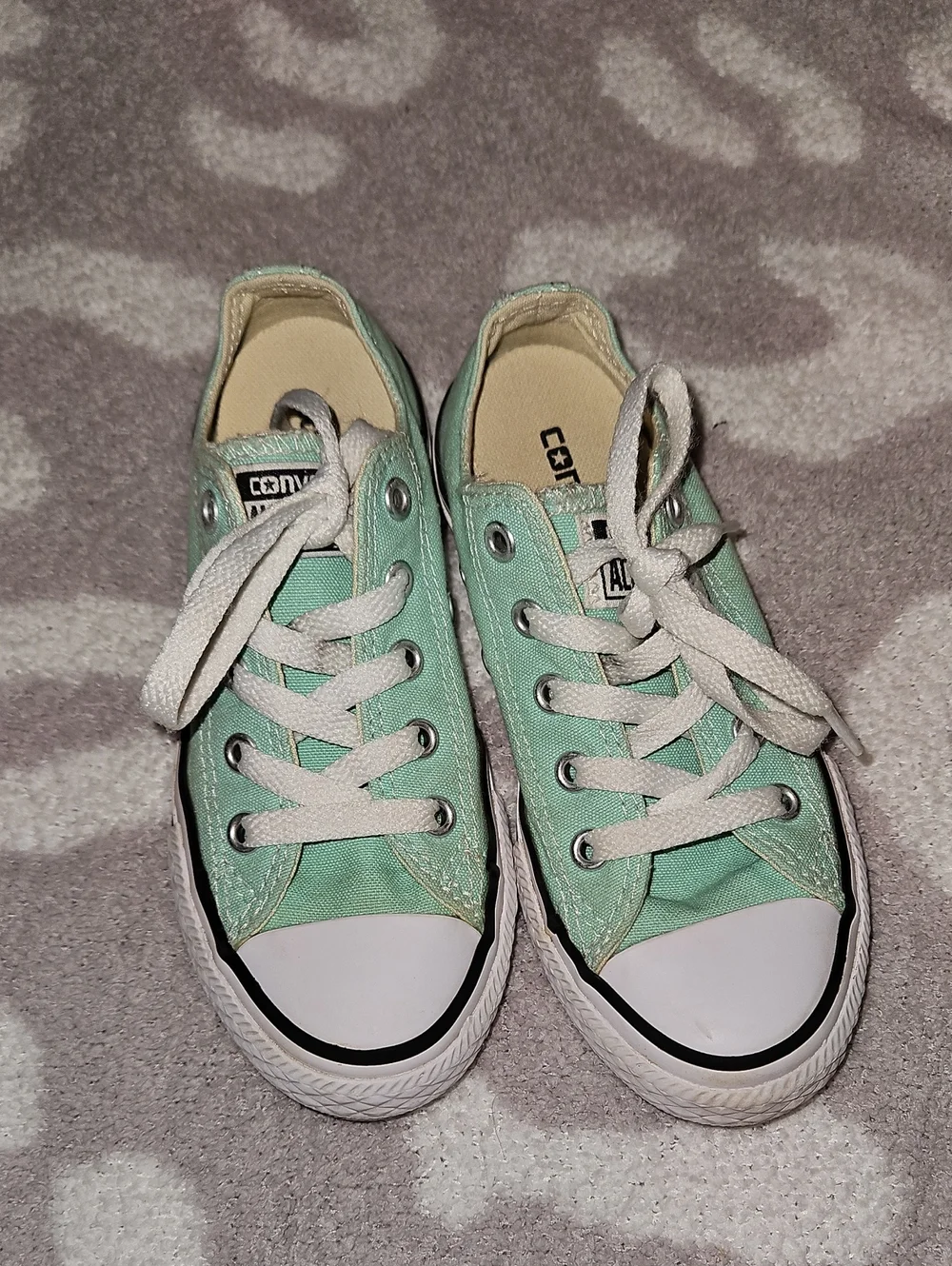 Converse Kids Mint Green Low Top Sneakers